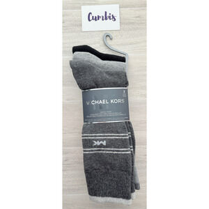 Michael Kors 3-Pair Men's Dress Crew Socks Size 7-12 Gray Black NEW